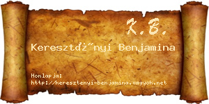 Keresztényi Benjamina névjegykártya